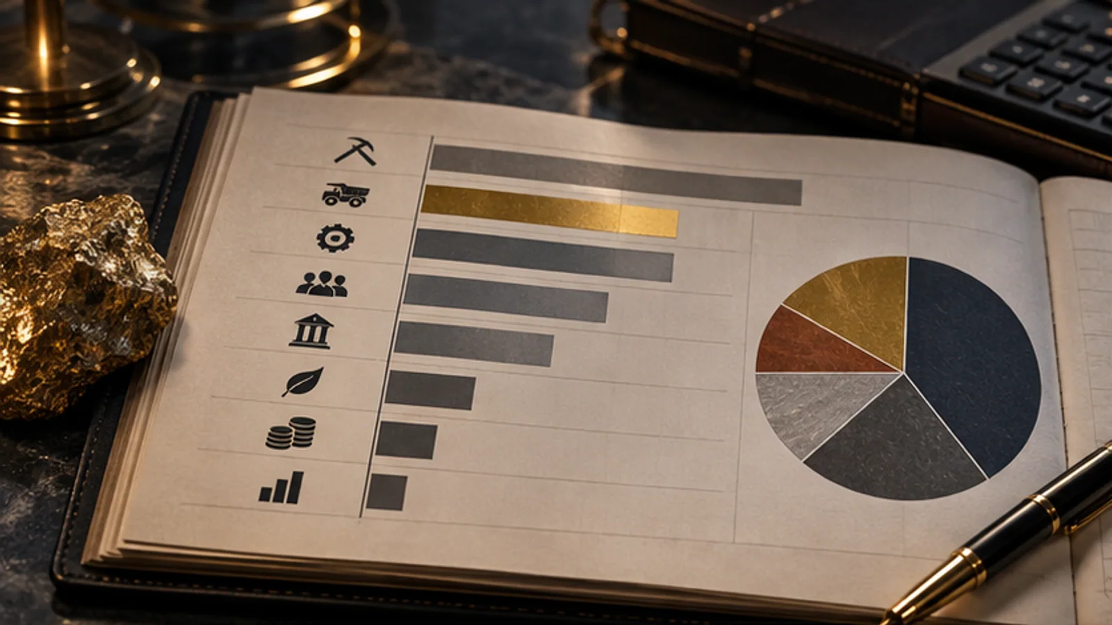 A mine cost ledger places AISC inside a larger stack of corporate, tax, finance, and sustaining costs
